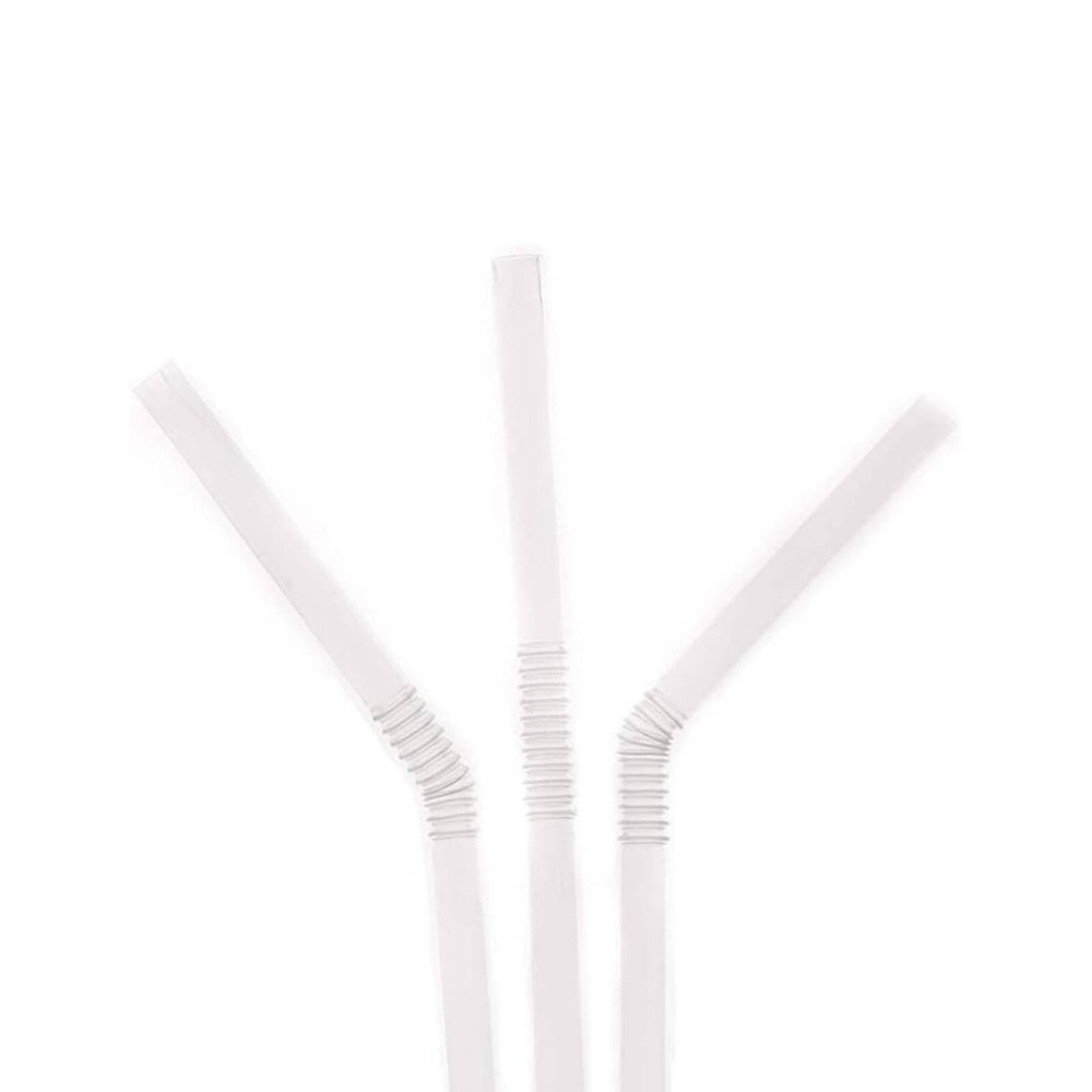 500 Pack - Flexible Plastic Drinking Straws | Individually Wrapped 7.75 inches