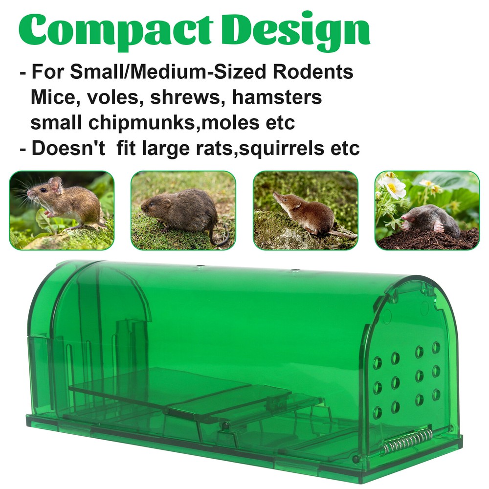 2 Pack Humane Mouse Traps Live Catch and Release Reusable Rat Traps Mousetrap