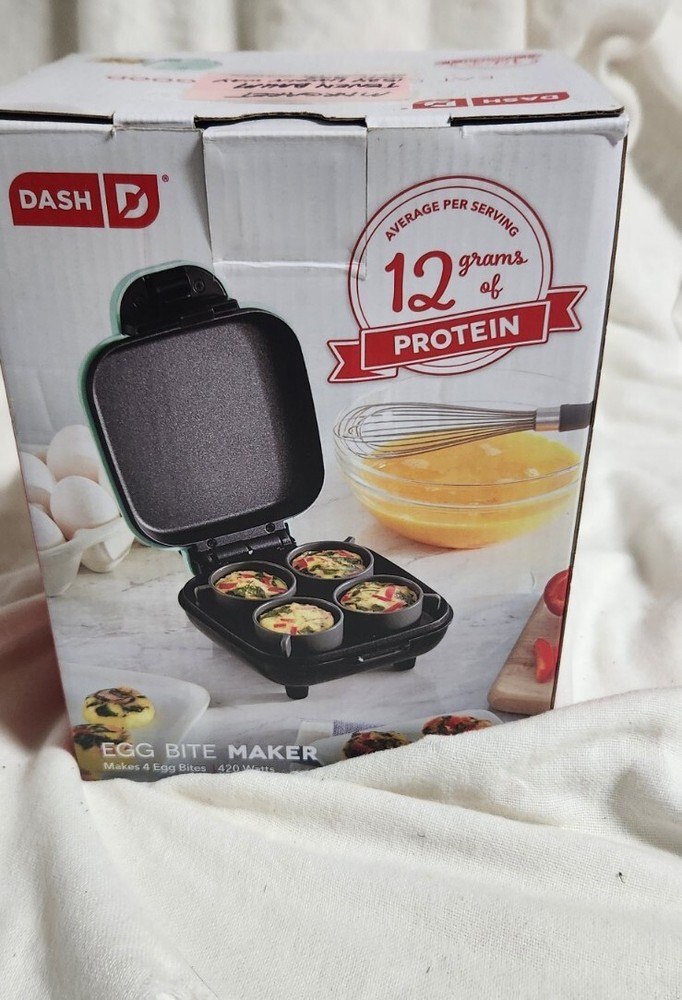 New In Box Dash Egg Bite Maker Light Blue Recipe Guide Breakfast Snacks