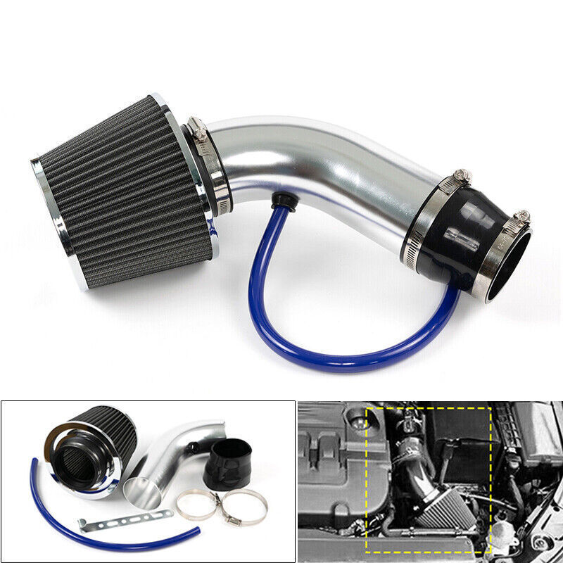 3" Cold Air Intake Filter Induction Kit Aluminum Pipe Power Flow Hose System