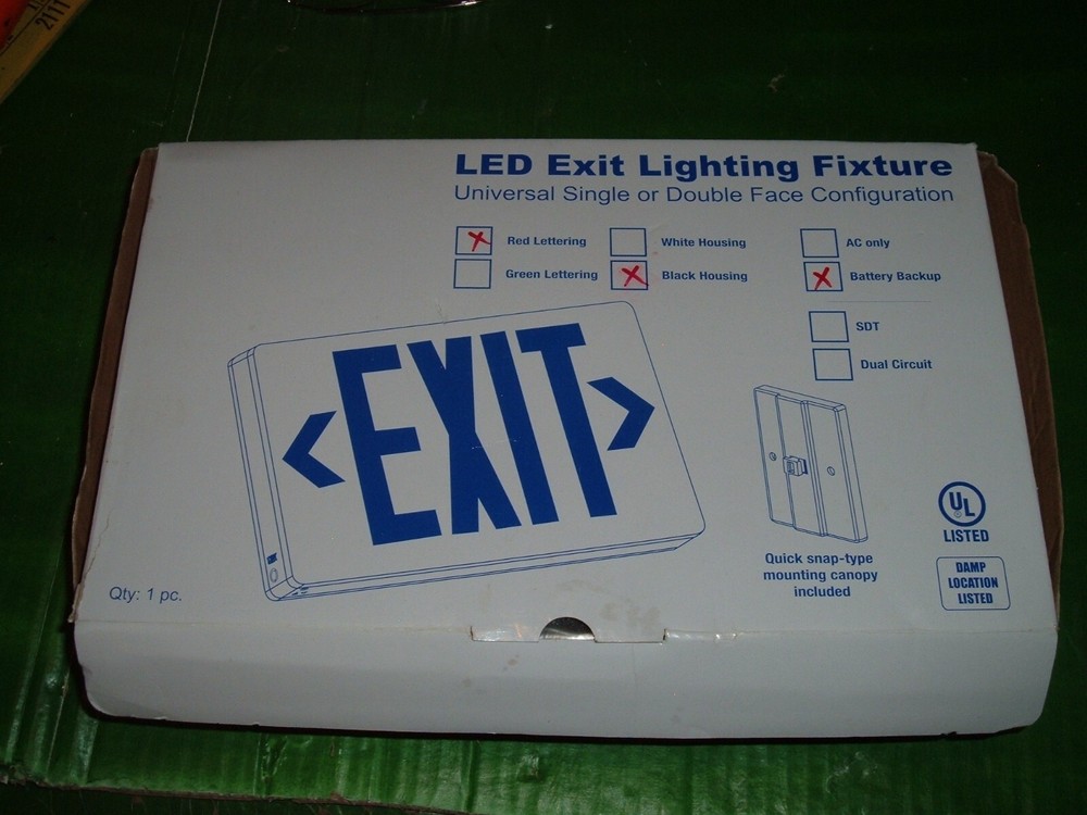 new exit sign red letter LED Exit Sign 120 new in the box