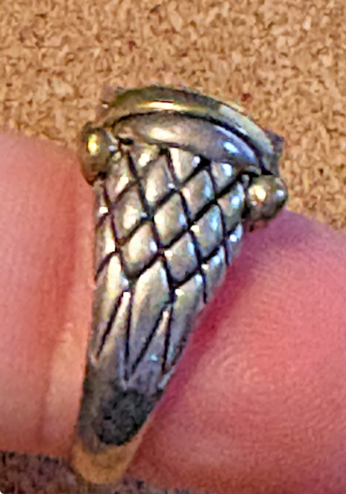 NF Sterling Silver 925 Gold Vermeil Ring BLANK Setting Python Design Shank SZ 6