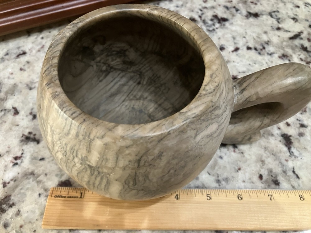 ALABASTER "MUG" GREY MADE IN GREECE CIRCA 1968