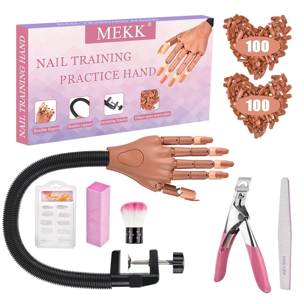 Practice Hand for Acrylic Nails Flexible Nail Practice Hand Never Fall off Na...