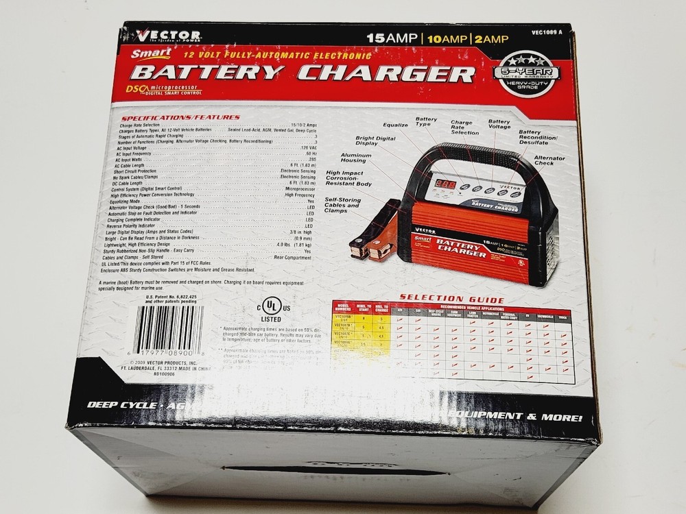Vector Auto Battery Charger 15amp