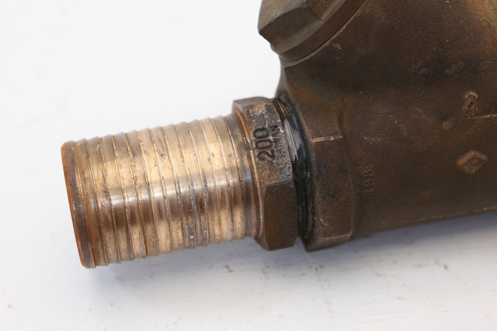 Crane 2" Bronze Swing Check Valve Y Pattern 150S 300CWP w/ Male Barbed Adapter