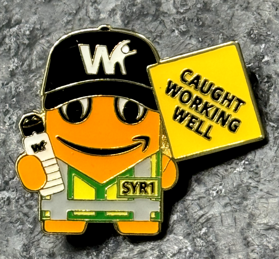 Caught working well Amazon employee peccy pin