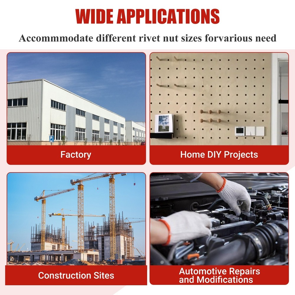 16" Rivet Nut Gun Kit Rivnut Setting Tools Nut Setter Tool Hand Blind Riveter US