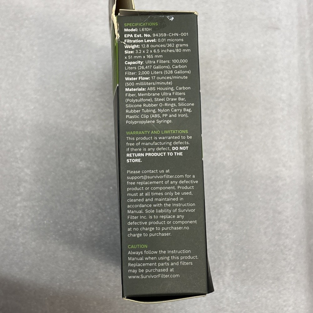 Survivor Filter PRO Water Pump Hydration Extender Kit Backwashing System NIB