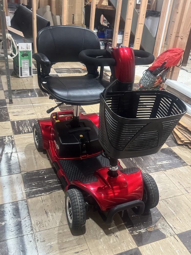 Equate Mobility 4-Wheel Motorized Power Scooter, Red