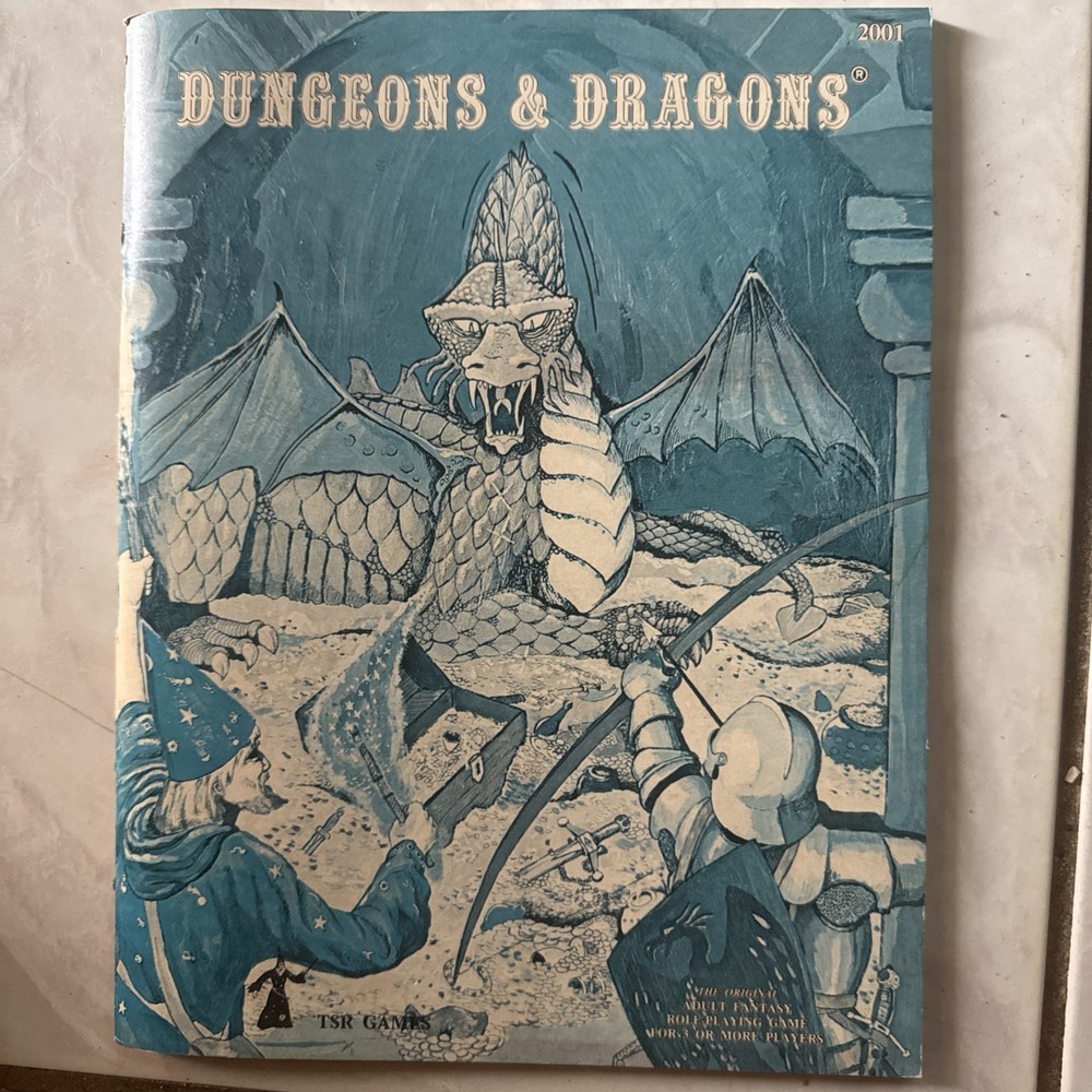 Vintage 1978 Dungeons & Dragons Basic Rule Book Blue Dragon 3Rd Edition #2001