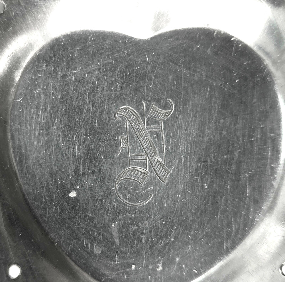 Gorham Sterling Silver Heart Shape Master Nut Dish #966 Mono
