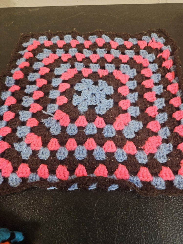 7 Vintage Crotchet 14" Squares