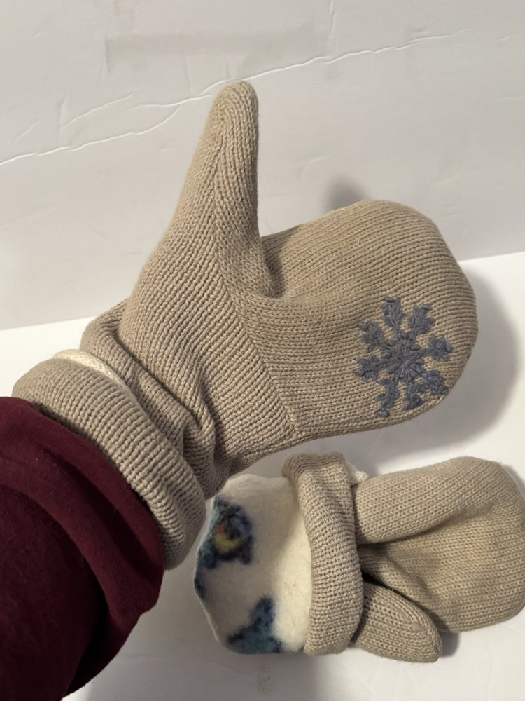 Handmade Mittens Snowman Winter Cozy
