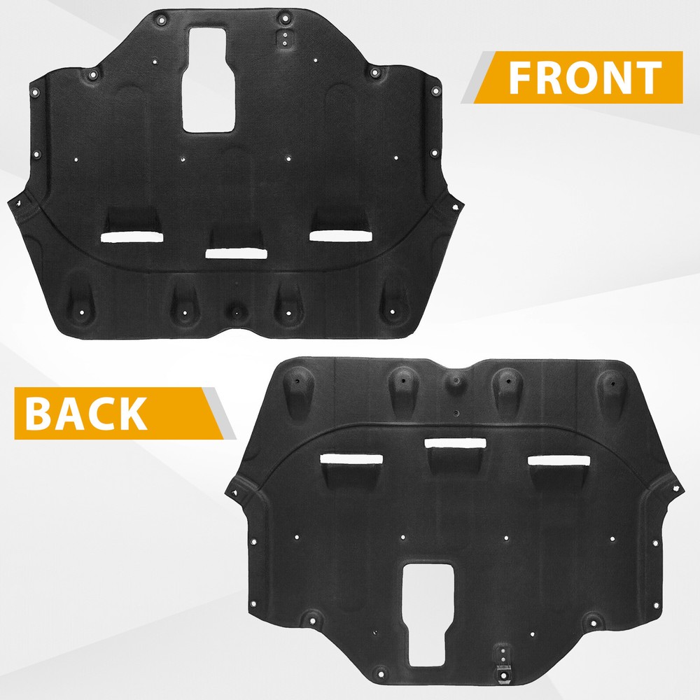 Black Front Engine Splash Shields Under Cover For 2015 2016 2017 Hyundai Sonata