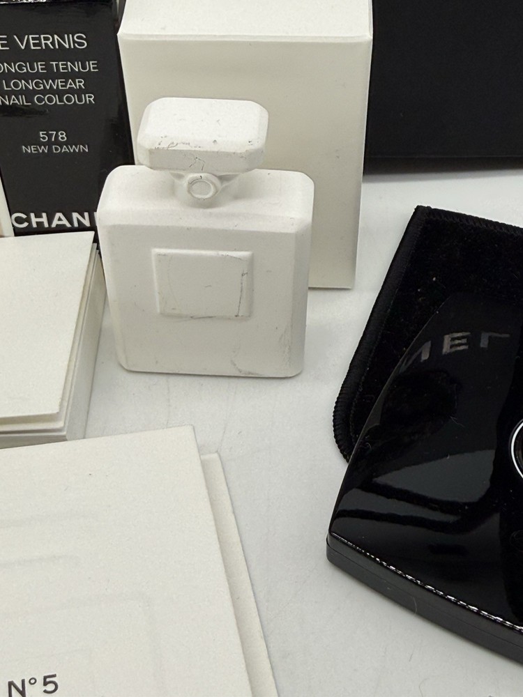 Chanel Misc Lot Perfume Sample Box Bag Sticker Mascara Mirror