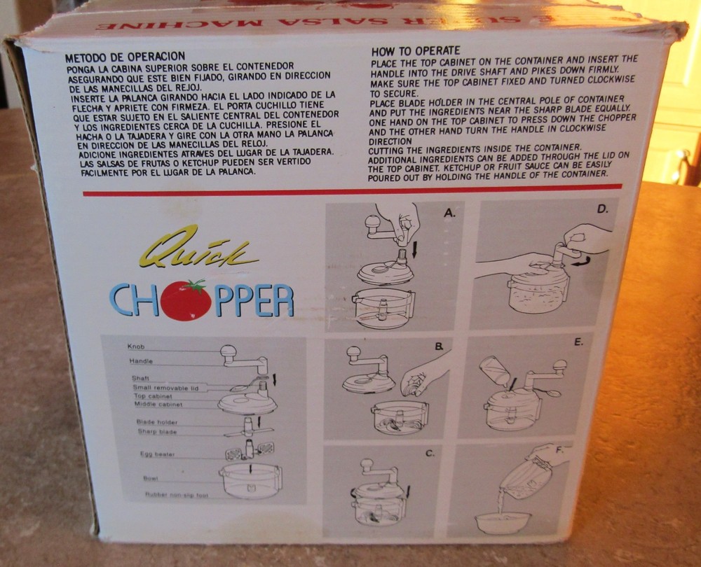 Vintage Quick Chopper -The Super Salsa Machine with Manual