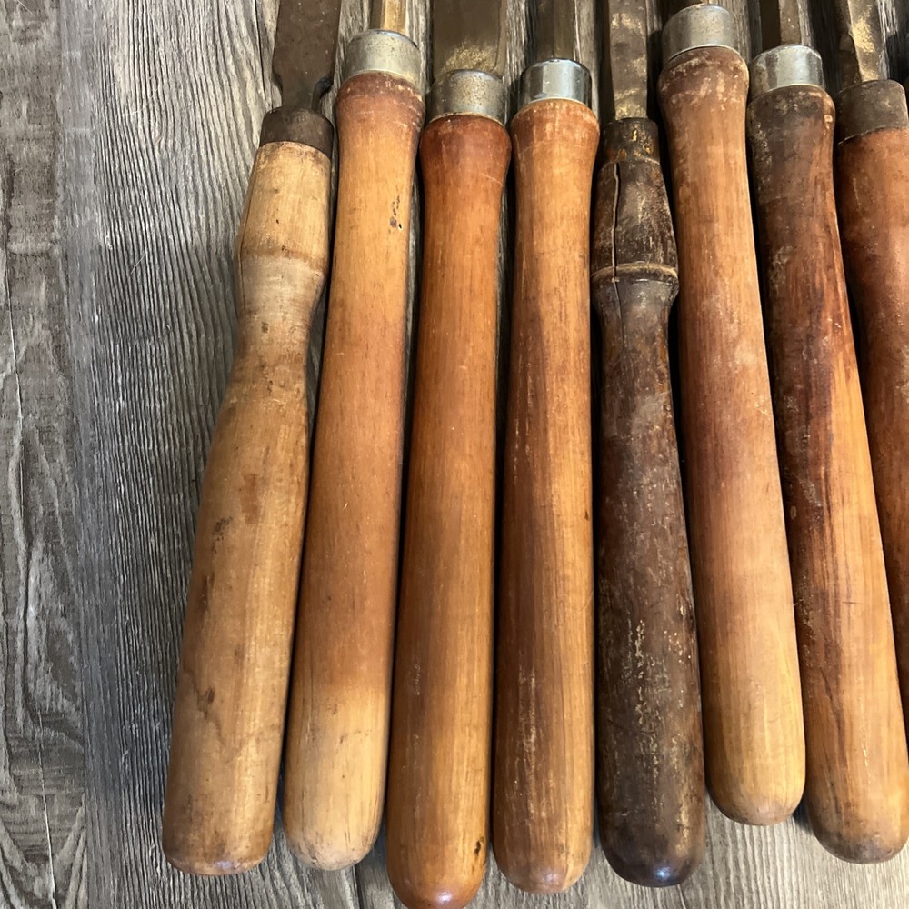 LOT OF 12 WOOD WORKING TOOLS LATHE