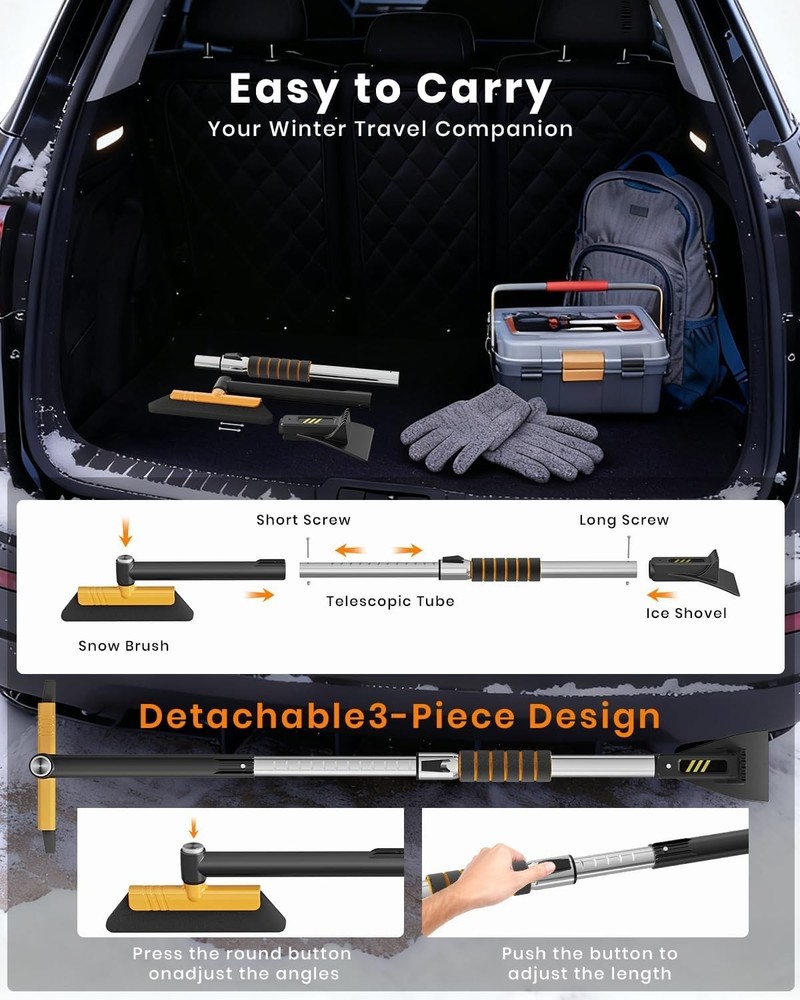 43.7" Extendable for Car Windshield for 12 Adjustable Length Settings with Fo...