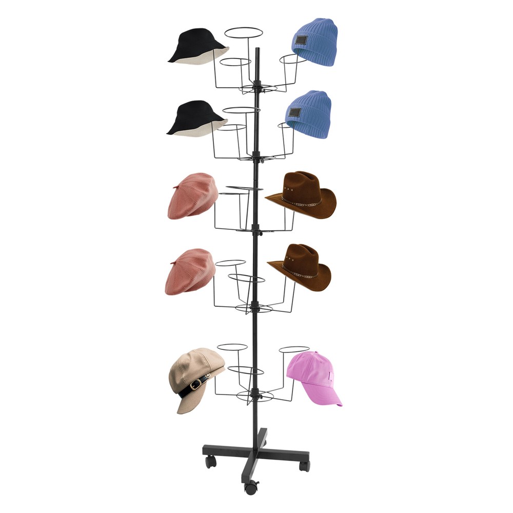 Freestanding Hat Display Stand with 25 Hooks – Durable Iron Storage Solution