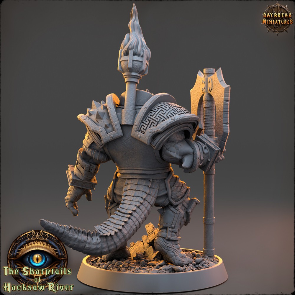 Crocodilian Barbarian Eeken | DayBreak Miniatures |