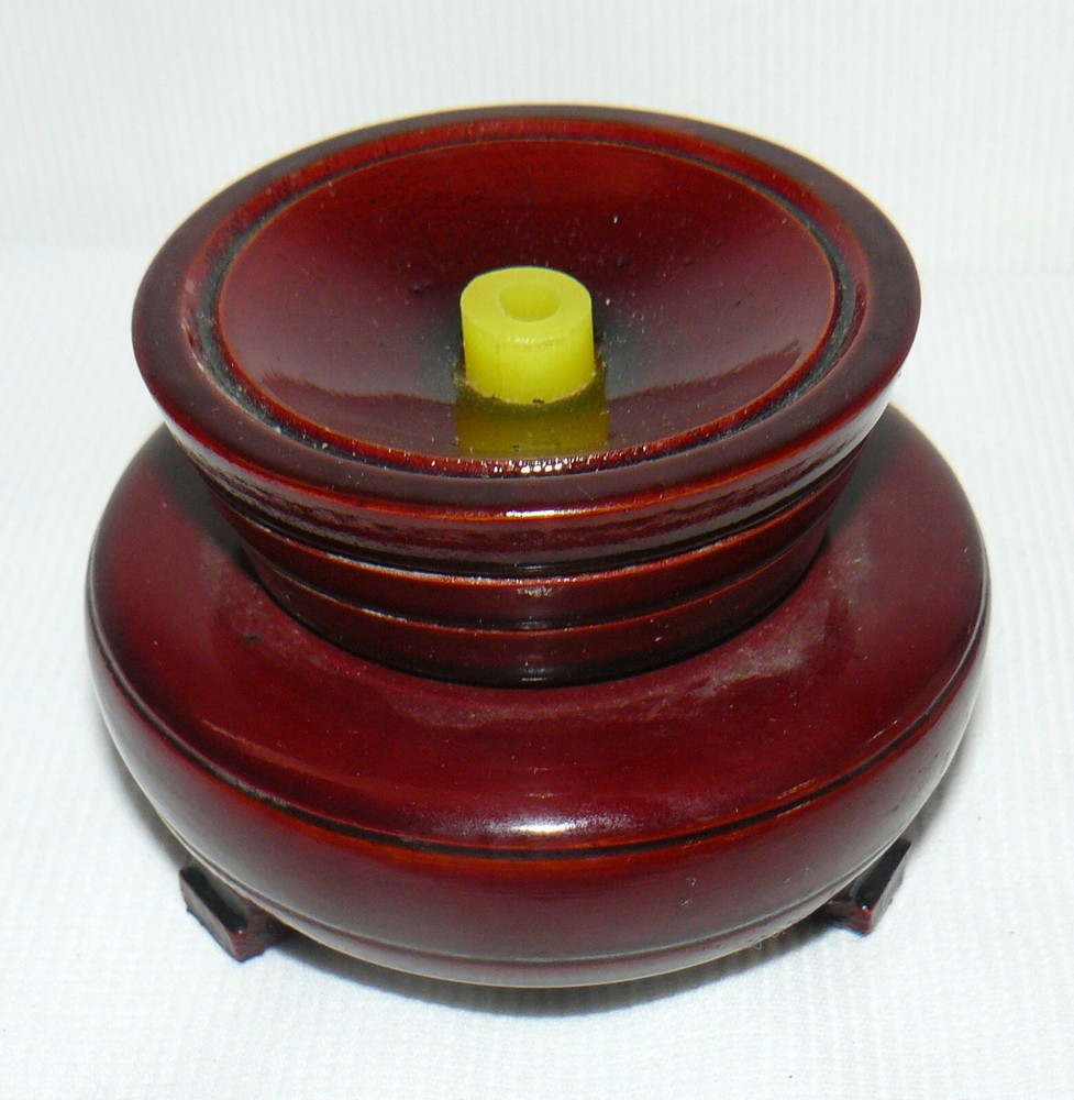 Chinese Reverse Painted Rotating Crystal Ball On Stand