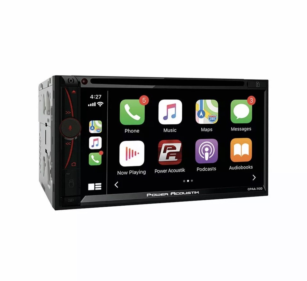 Power Acoustik CPAA-70D Double DIN In Dash DVD Receiver with Bluetooth, Black