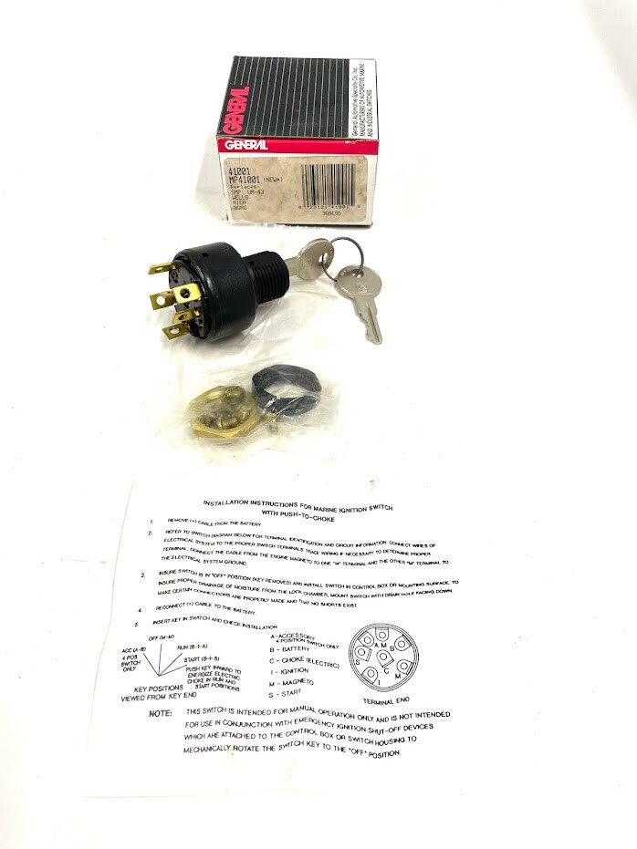 General Push-to-Choke Marine Ignition Switch 41001