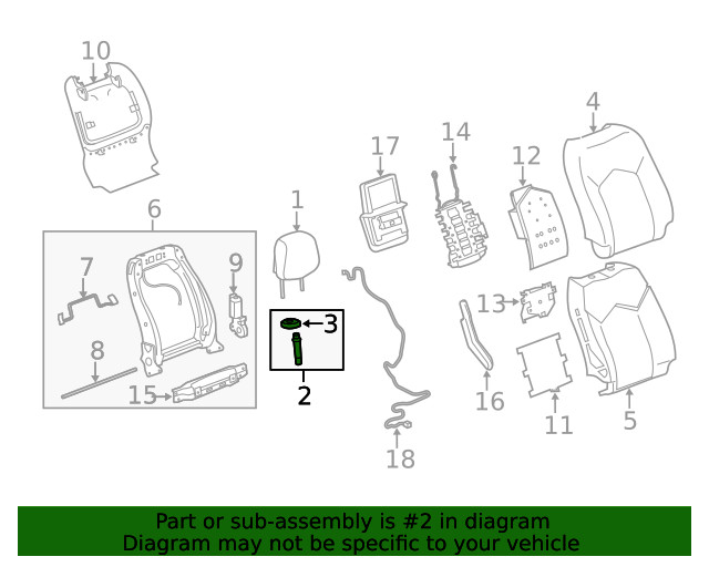 Genuine GM Light Titanium Head Restraint Guide 13297311