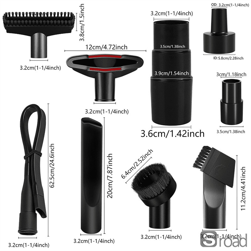 Universal Vacuum Attachments Kit With Crevice Tool, Brush, Dusting Brush