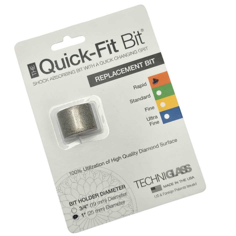 1" Coarse Rapid Quick Fit Bit Stained Glass Grinder by Techniglass Replacement