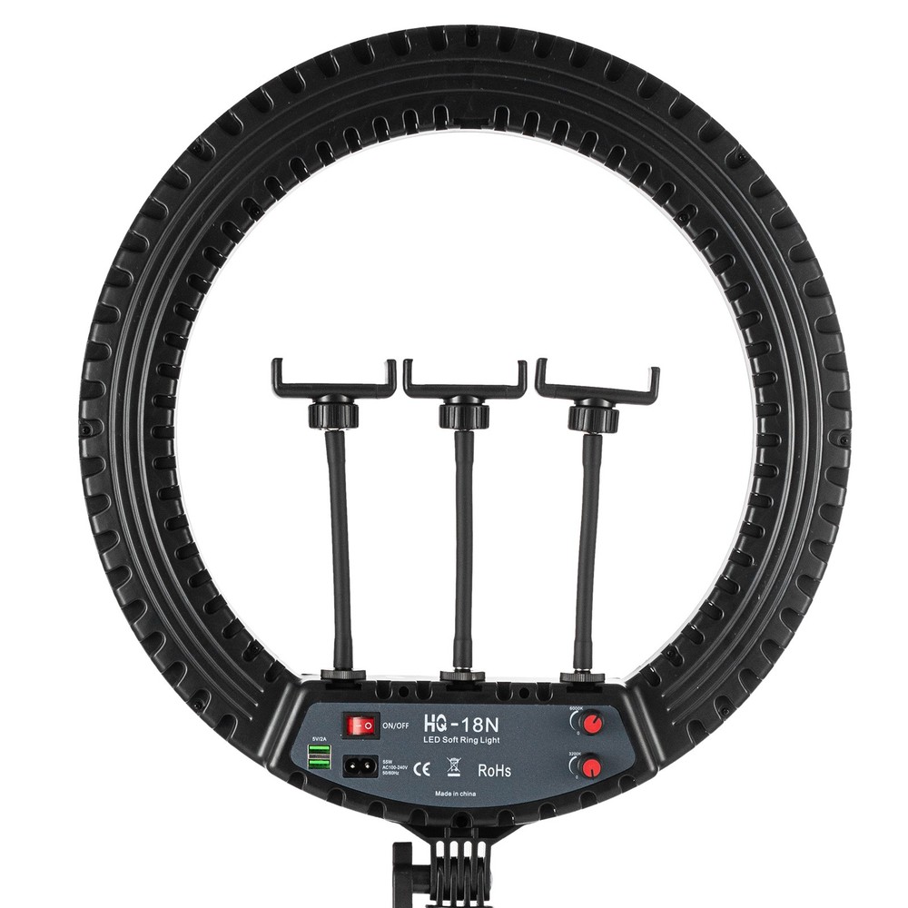 18" LED Ring Light Kit with Stand Dimmable 6500K For Makeup Phone Camera Youtube