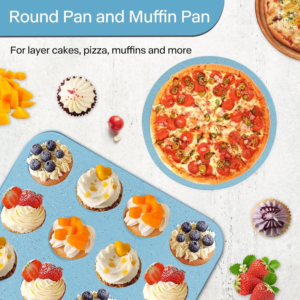 Baking Pans Set Non Stick Bakeware Sets Stackable Oven Safe Steel Baking Set