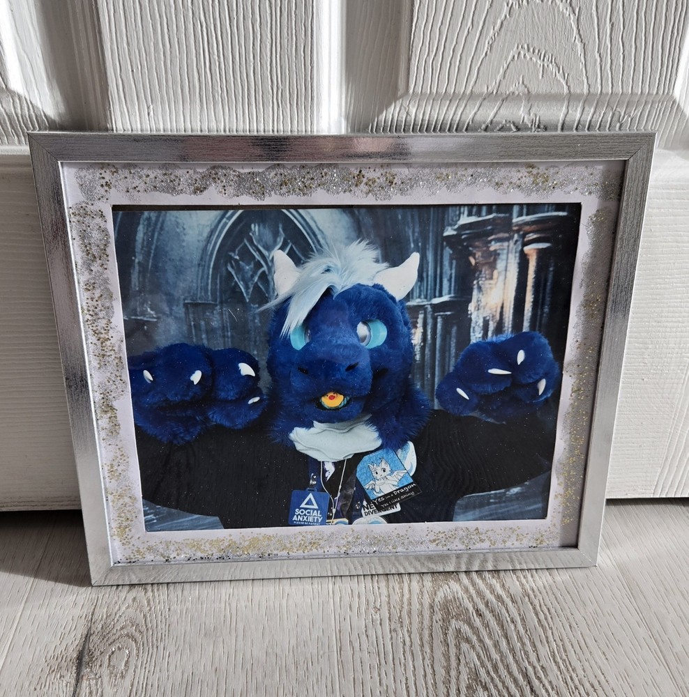 Fun Furry Silver Framed Photo Clasp On Back