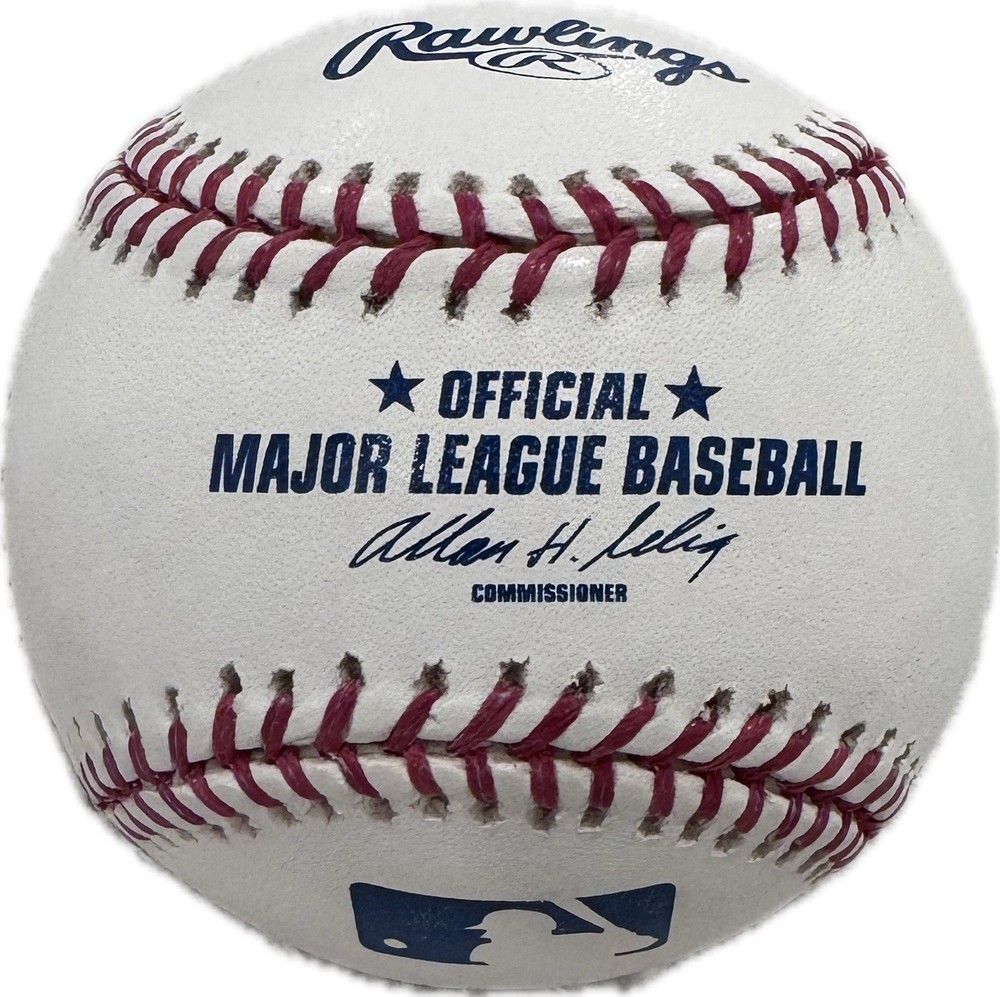 Mike Jacobs signed OML Ball (Selig) featuring a clean, bold blue-ink autograph.