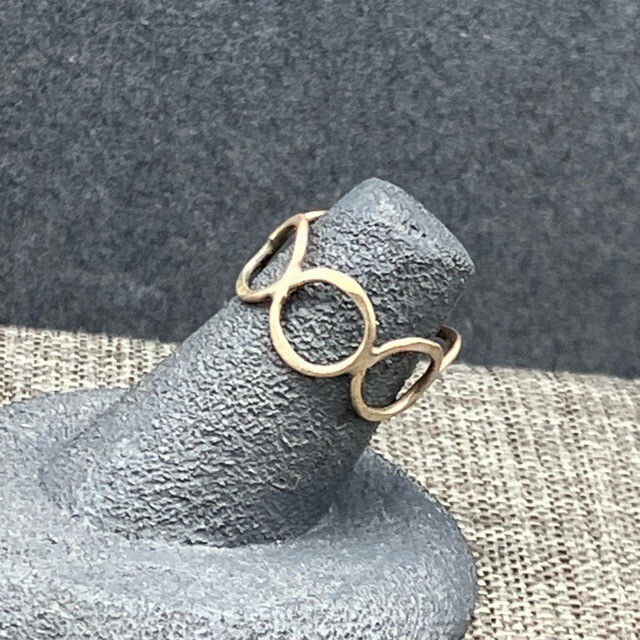 Artisan Circles Ring Hammered As Is Size 5 Silver Handmade Retro Vintage Boho