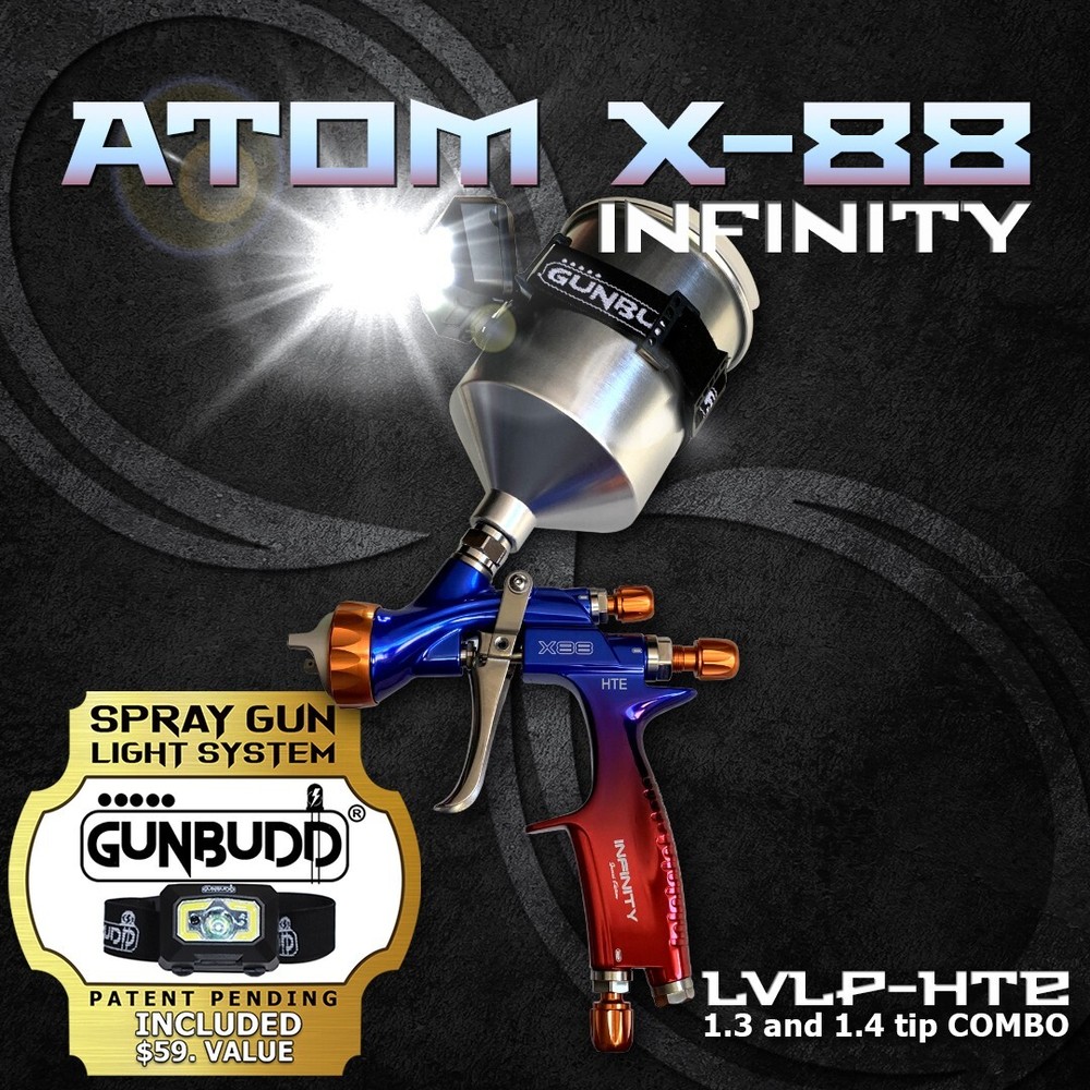 ATOM X88 INFINITY LVLP Spray Gun – 1.3/1.4mm Tip Combo | Auto Paint Gun Devilbis