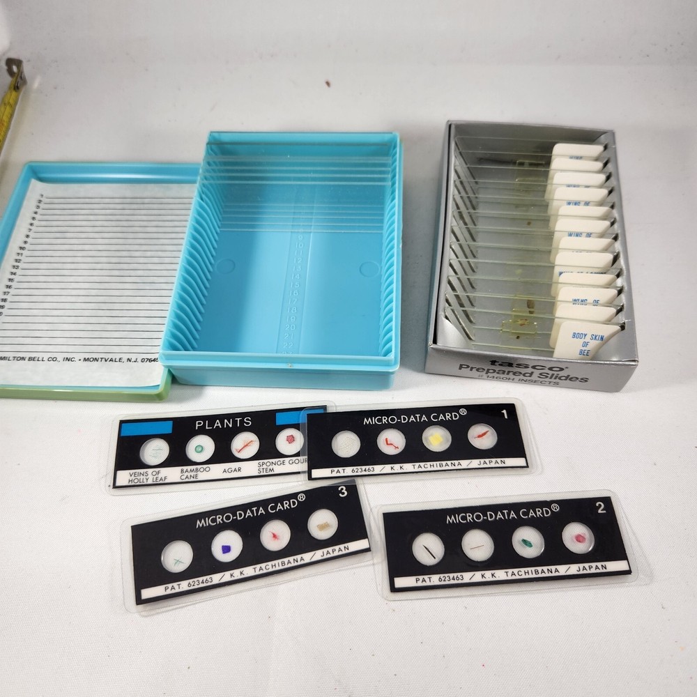 Vintage Micro-Data Specimen Cards for Microscopes & Glass Slides