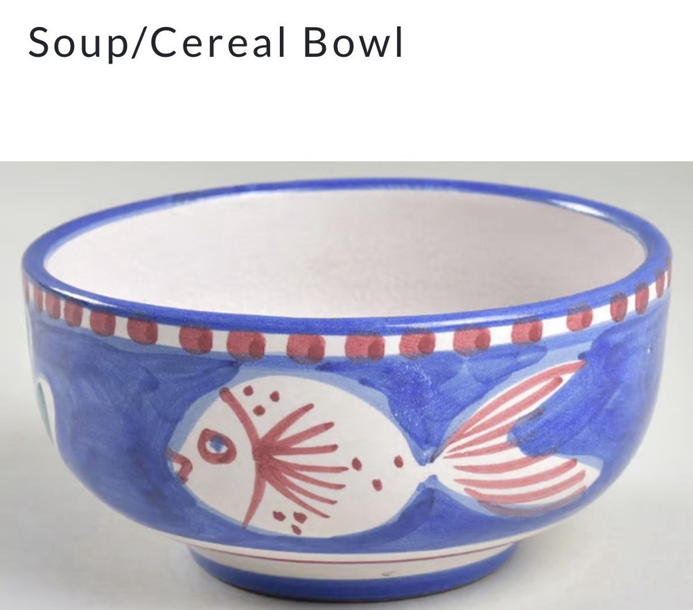 Vietri Compagna Cereal Bowl With Fish