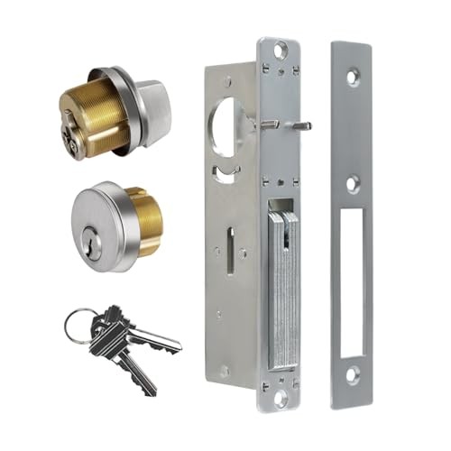 Storefront Door Lock Alsecure Commerical Swing Deadbolt 1.1/8" Backset Silver