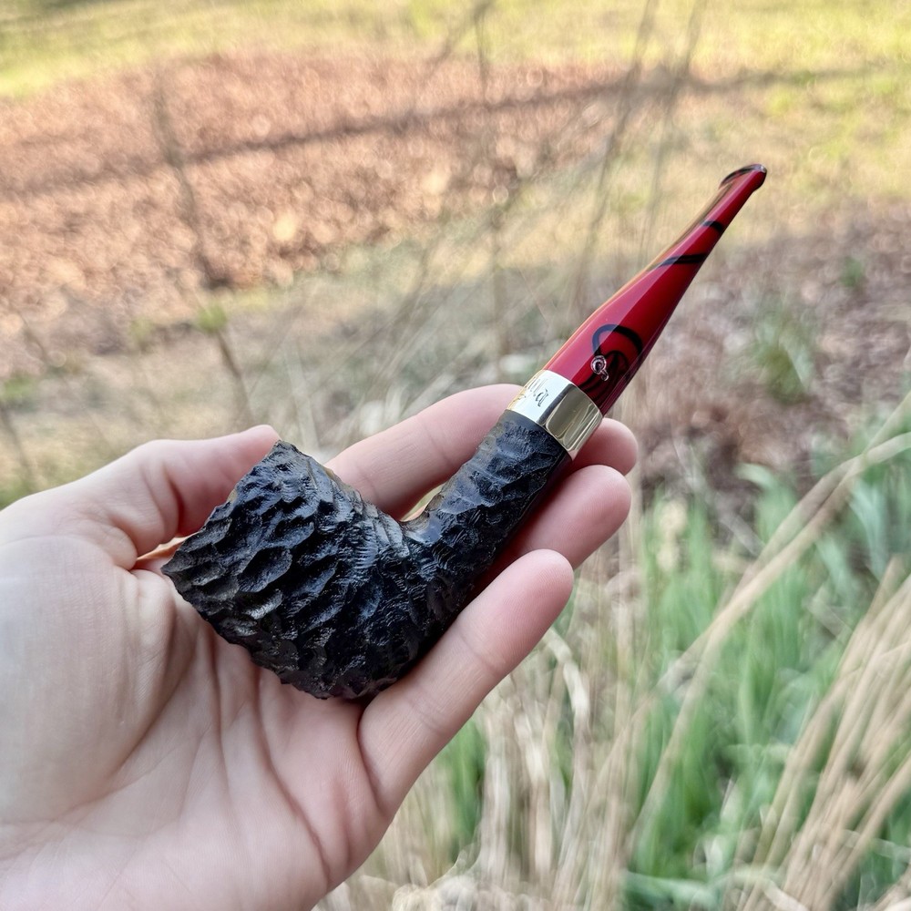 Peterson Dracula Rusticated Billiard (106) Fishtail Pipe - New