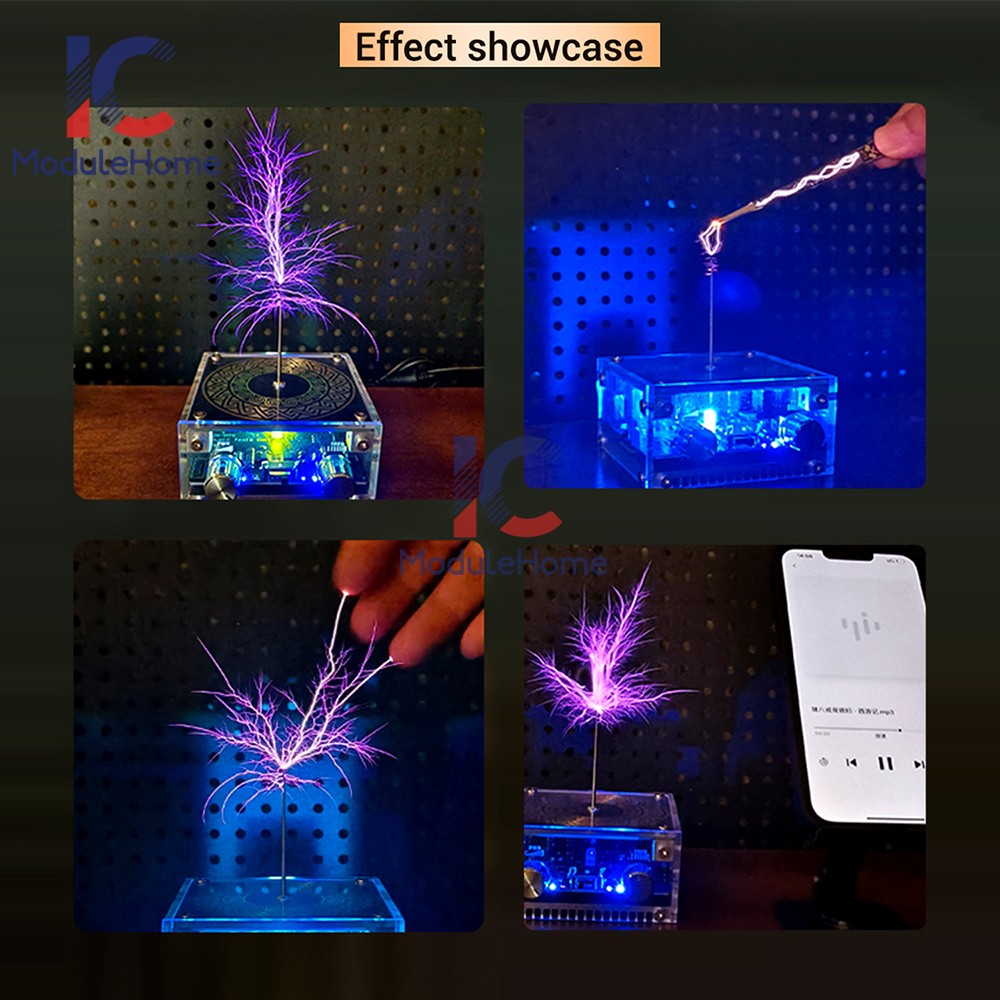 MTC Dual-Mode Music Tesla Coil Artificial Lightning Touchable Bluetooth Decoding