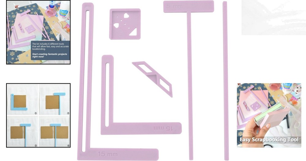 6-Piece Scrapbooking Tool Kit: Elegant Stencils & Guides for Creative Projects