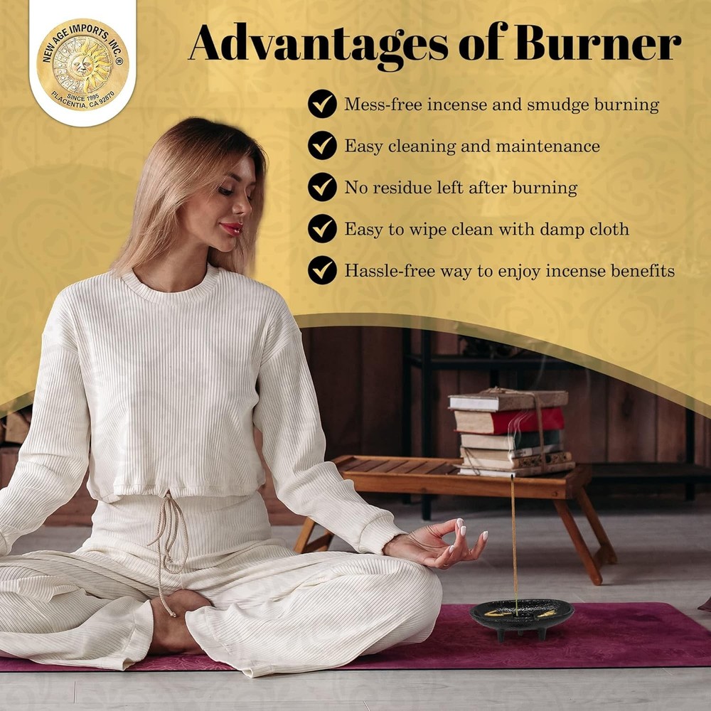 Cast Iron Incense Burner 4 L 2 H for Smudging