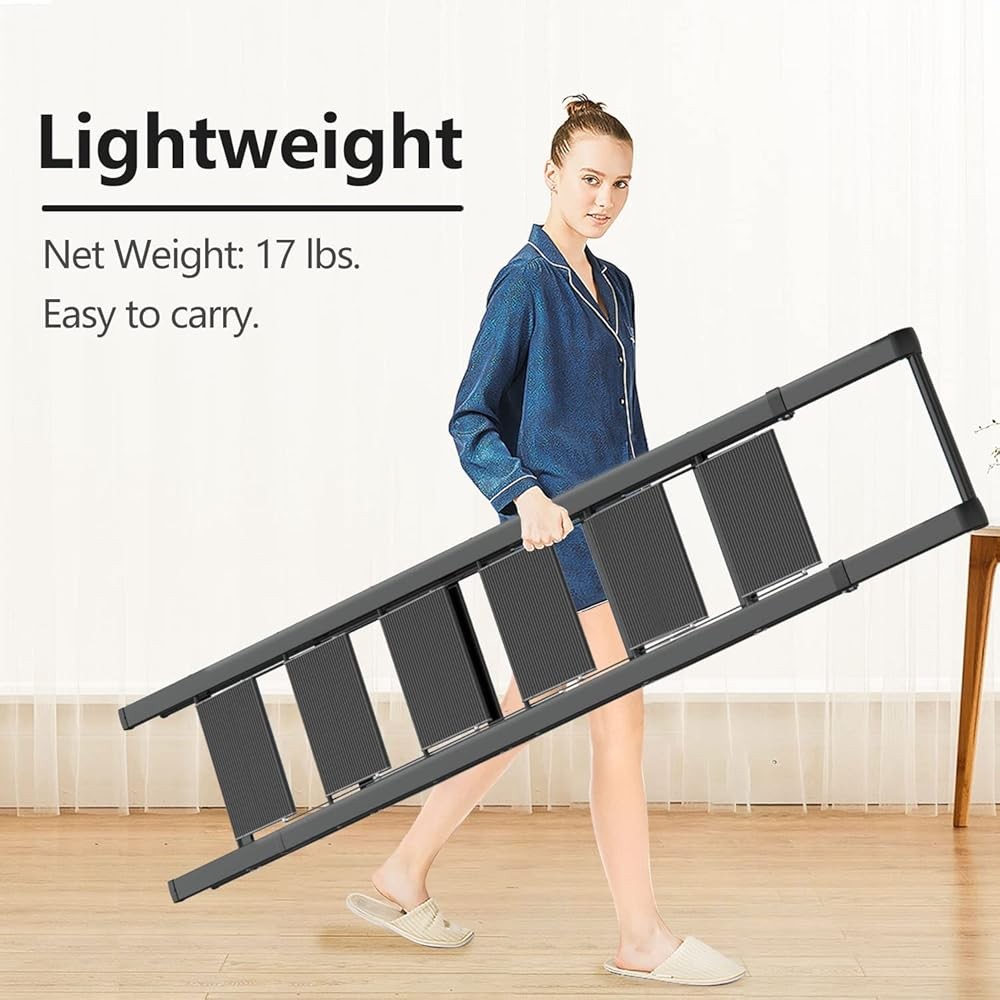 6 Step Ladder 12 Feet High Ceiling Lightweight Aluminum Folding Step Stool