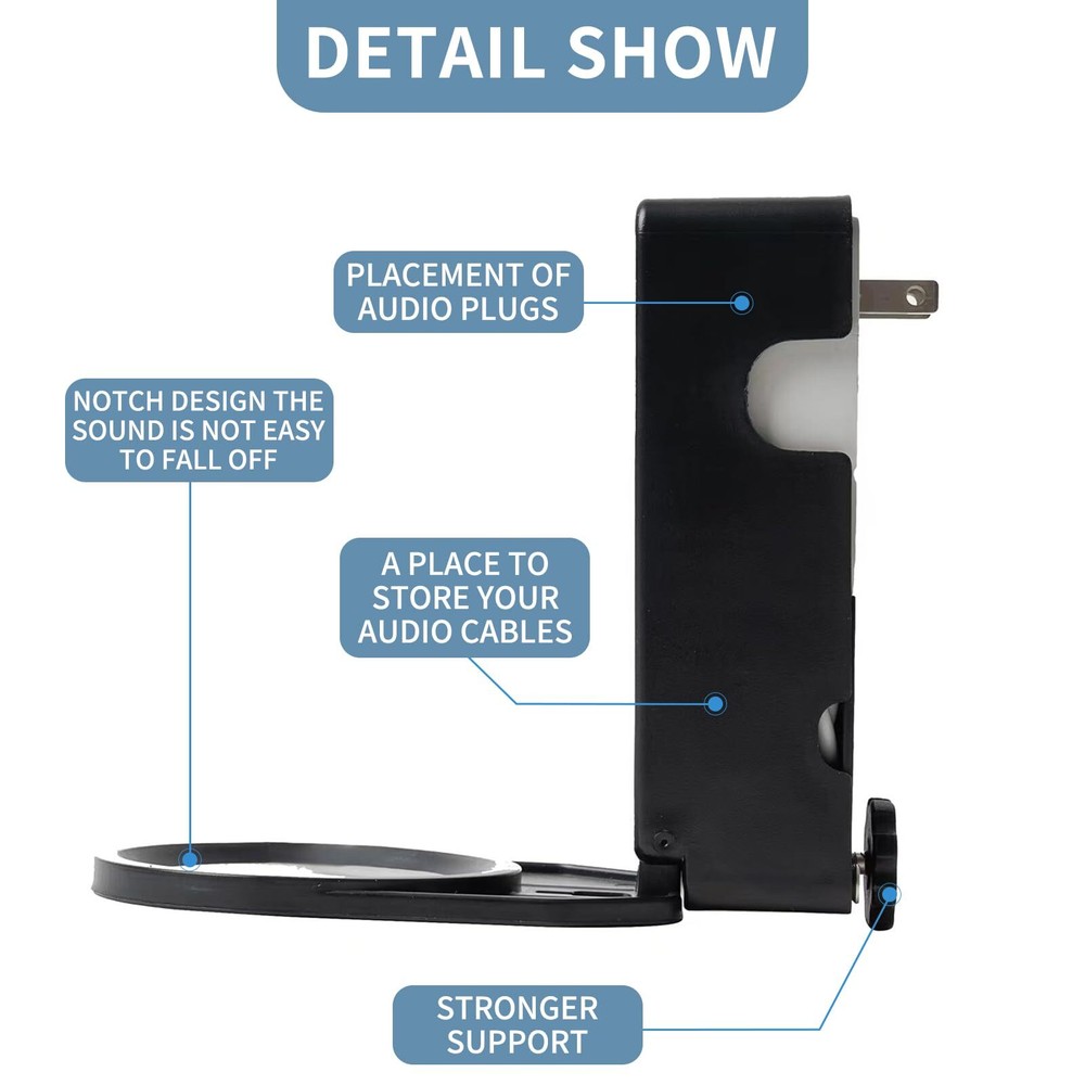 Wall Mount Holder for Echo Pop Speaker Black Cable Management Space Saver