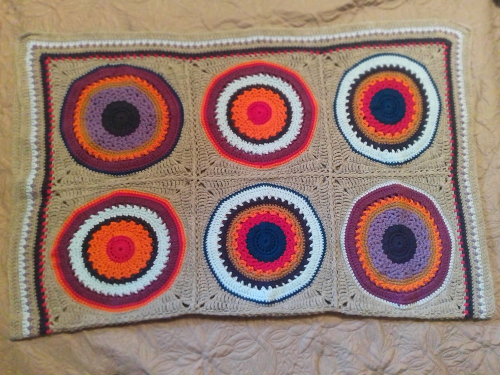 Handmade Crochet Throw Lap Blanket 60" x 44”