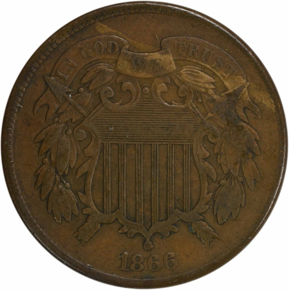 1866 Two Cent Piece VF Uncertified #230