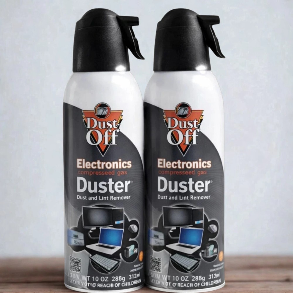 Falcon Dust-Off 2-Pack Compressed Air Duster 10oz Electronics Keyboard Cleaner