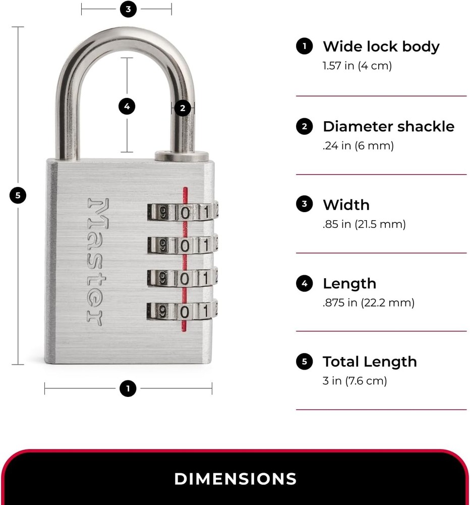 Master Lock 643D Set Your Own Combination Padlock, 1 Pack, Silver